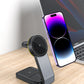 Portable 3 In 1 15W Stand Magnet Smart Watch Phone Holder Three-In-One Folding Wireless Charger For Cell Phone Wireless Charging